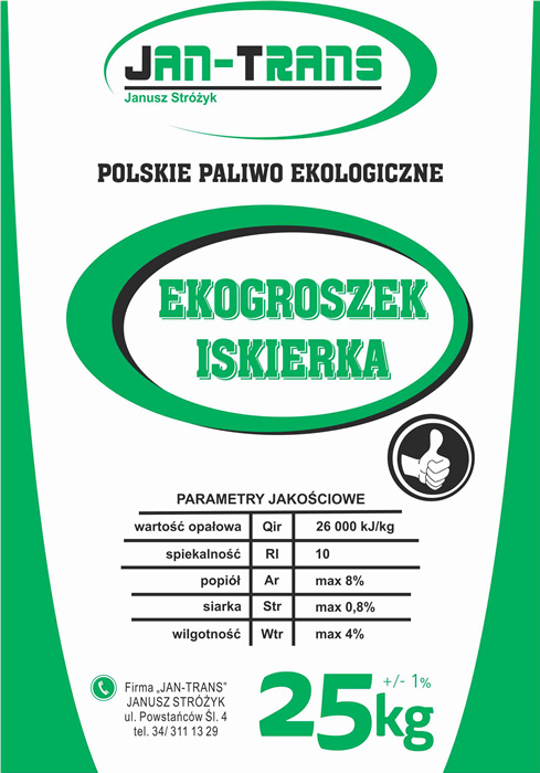 Ekogroszek workowany Iskierka zielona Pieklorz Chwałowice Wrocław